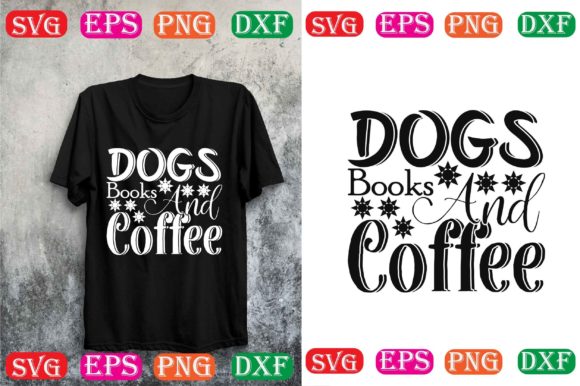 Dog SVG Design: Dogs, Books & Coffee
