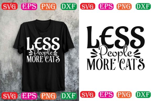 Dog Svg Design.Less People More Cats