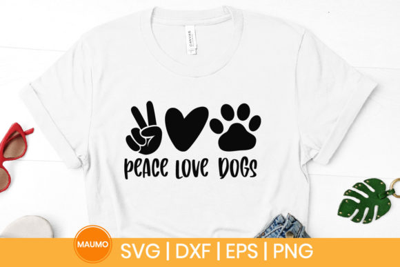 Peace Love Dogs Embroidery Design