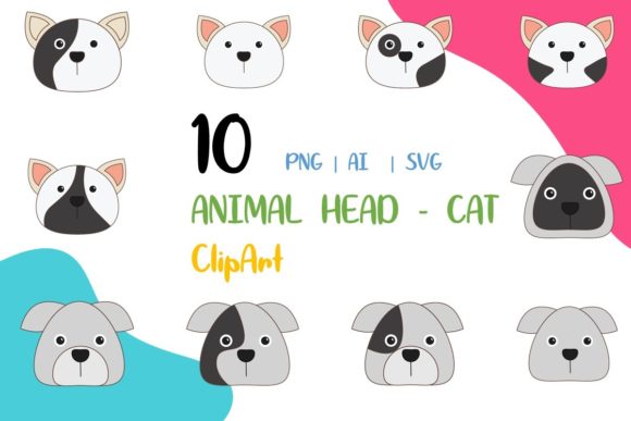 Vector Animal Head ClipArt - Dog SVG